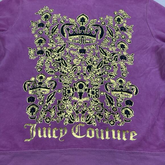 Vintage Y2K Juicy Couture Pink Velour Full Zip Hoodie Track Jacket Back Hit XL - Picture 10 of 12